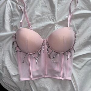Pink Embellished Bustier